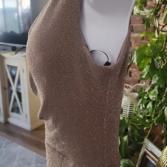 Betsy & Adam Metallic Purple Sleeveless Cocktail Midi Dress - Picture 7 of 13